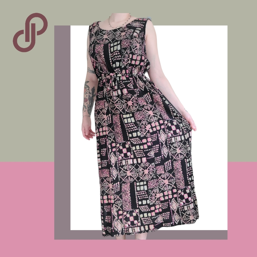 vintage 90s/Y2K abstract boho dress ☀️🎨🕯🍃🌷